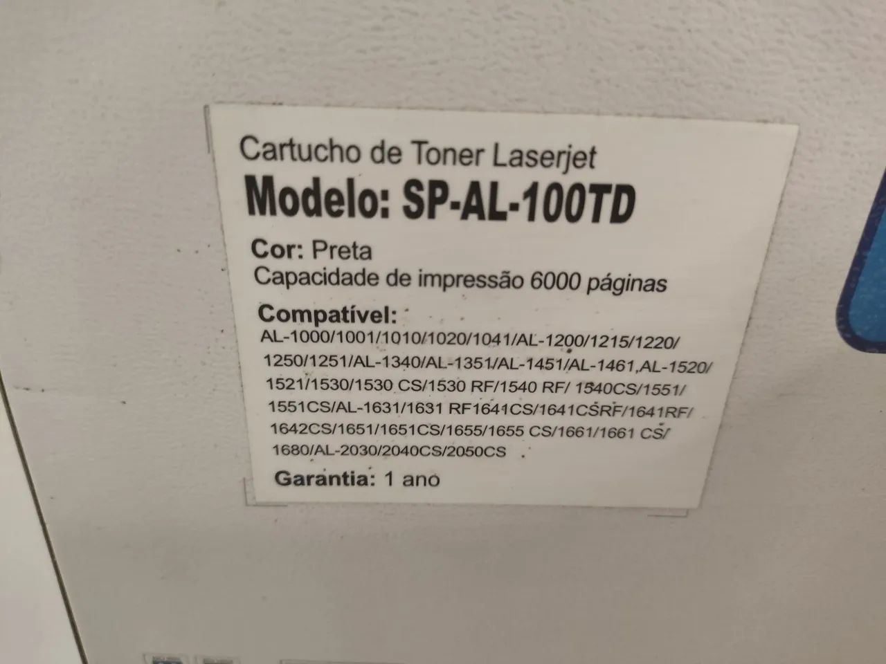 Cartucho de Toner sharp SP-AL-100TD