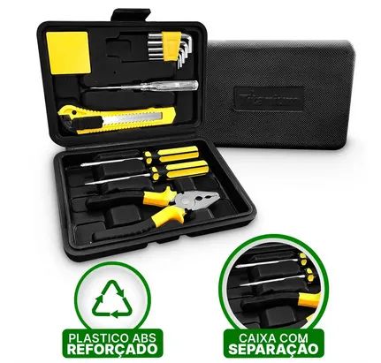 Kit Jogo De Ferramentas com 11 Peças Com Maleta Chave Fenda Phil Alicate Allen z1435 - Foto 5