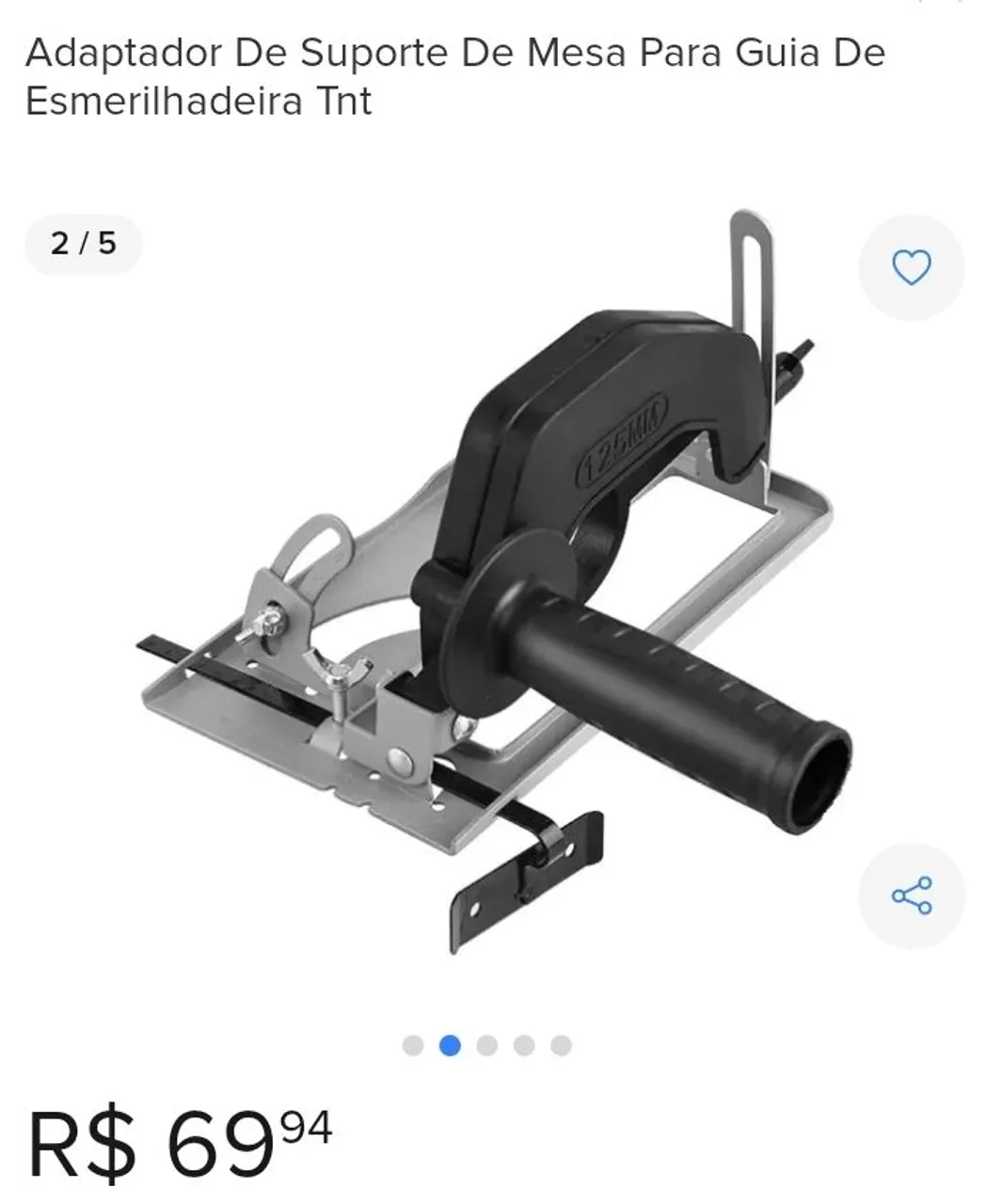 Adaptador Suporte de Mesa p/ Esmerilhadeira TNT - Novo