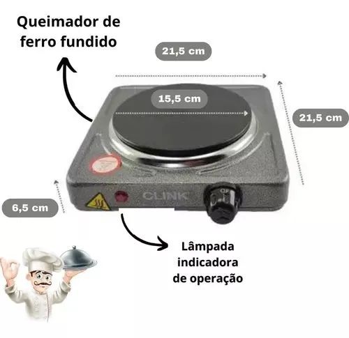 Fogareiro elétrico de 1 boca 
