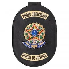 Distintivo em Couro Legítimo - Oficial de Justiça _ Poder Judiciário