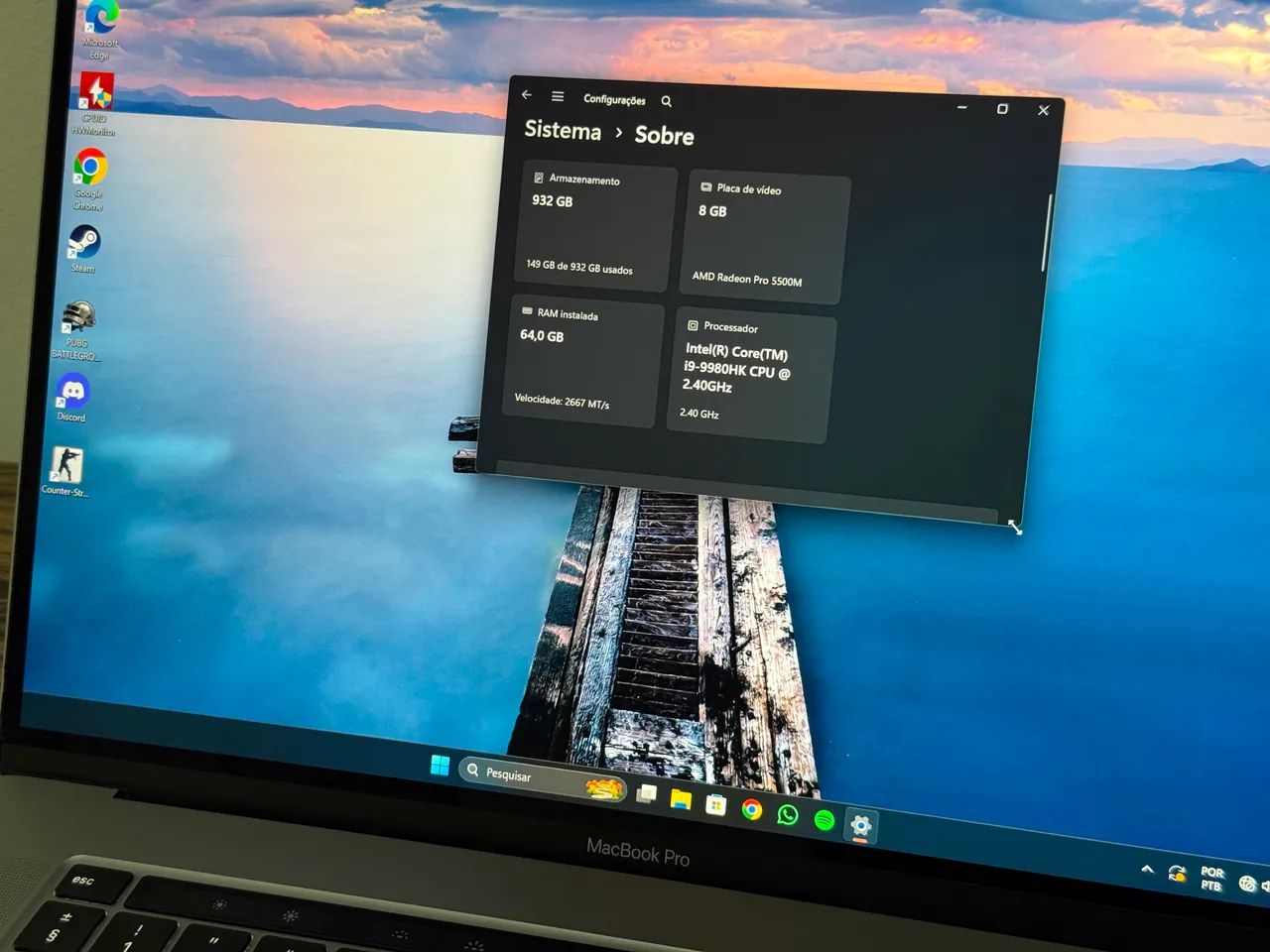 MacBook Pro 16 Polegadas i9 64GB RAM 1TB SSD 8GB GPU (O MAIS TOP