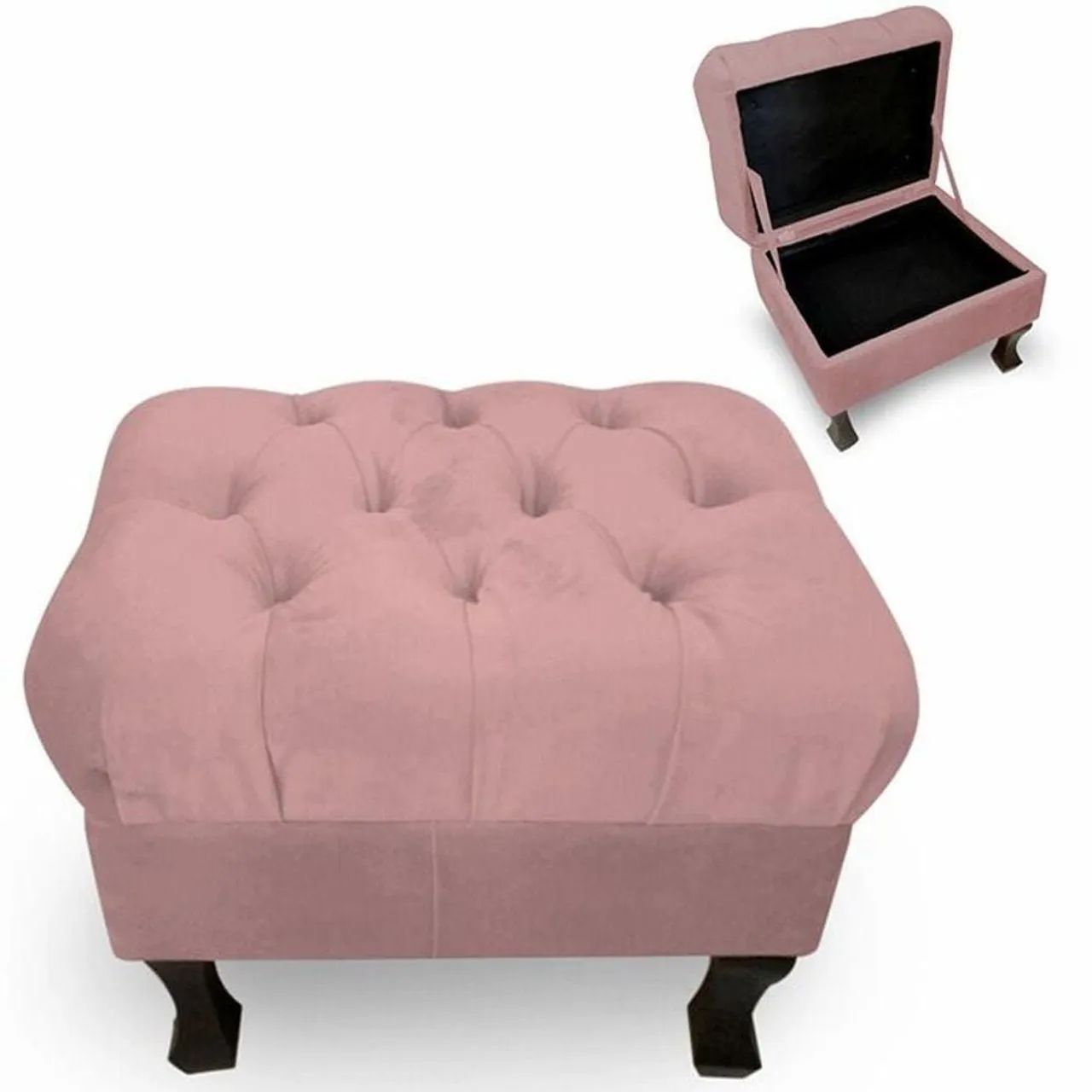 Banqueta estofada rosa - Foto 2