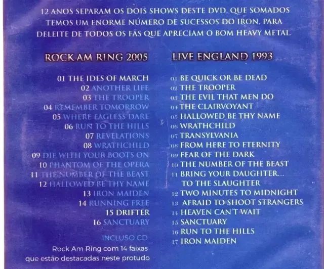 Dvd + Cd IRON MAIDEN - ROCK RING + ENGLAND Br OrigInal - L A C R A D O - Foto 3