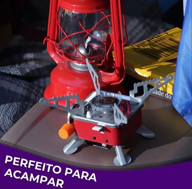 Mini Fogareiro Portátil Automático Gás Ajuste De Chama Bolsa - Foto 4