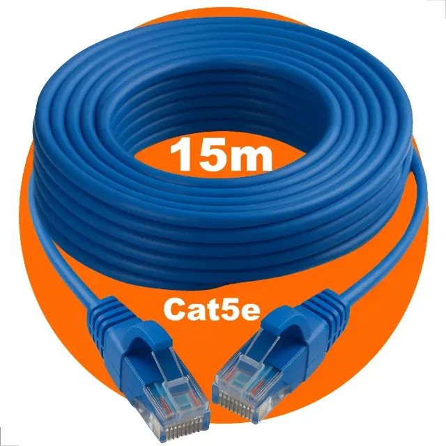 Cabo Rede 15m Cat5e Internet Crimpado Rj45 Alta Velocidade Novo