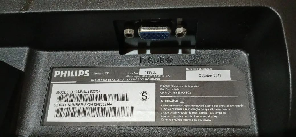 Monitor Philips 193v5l Preto VGA 18.5" - Foto 4