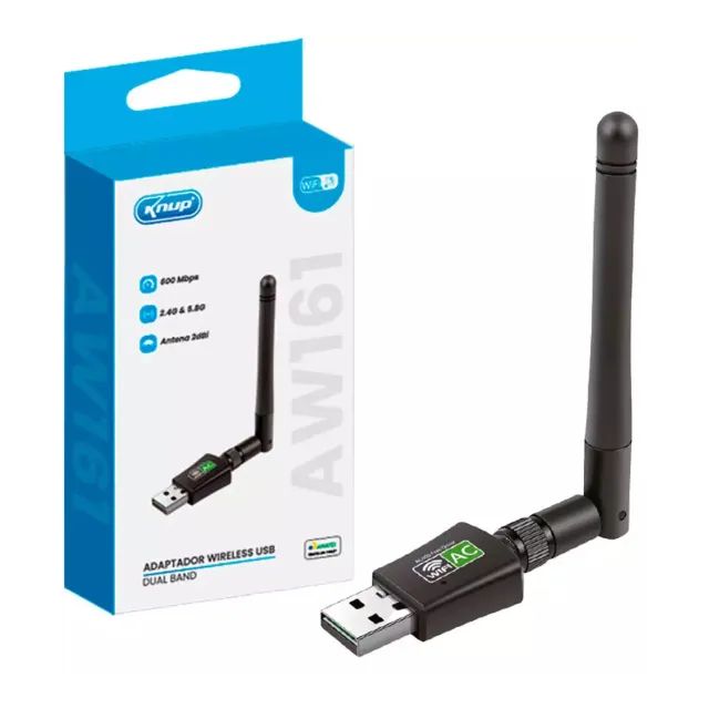 Adaptador Wifi para PC USB 3.0 Dual Band 600 Mbps KNUP