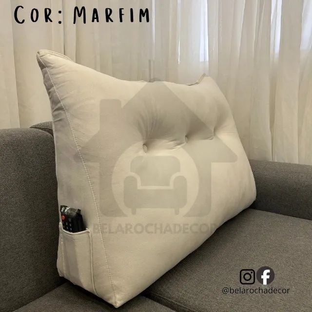 Almofada Cabeceira Apoio 90cm Veludo Nova 