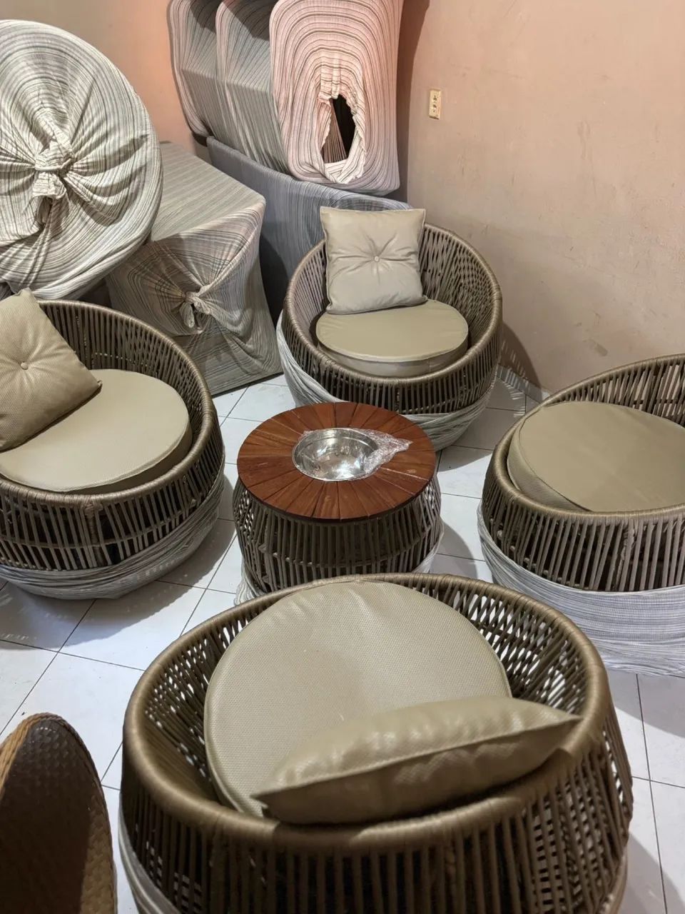 Conjunto de mine chaise em corda náutica  - Foto 2