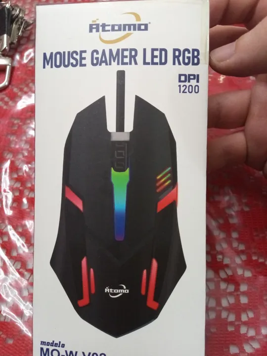 Mouse Gamer LED RGB Átomo MO-W - 1200 DPI