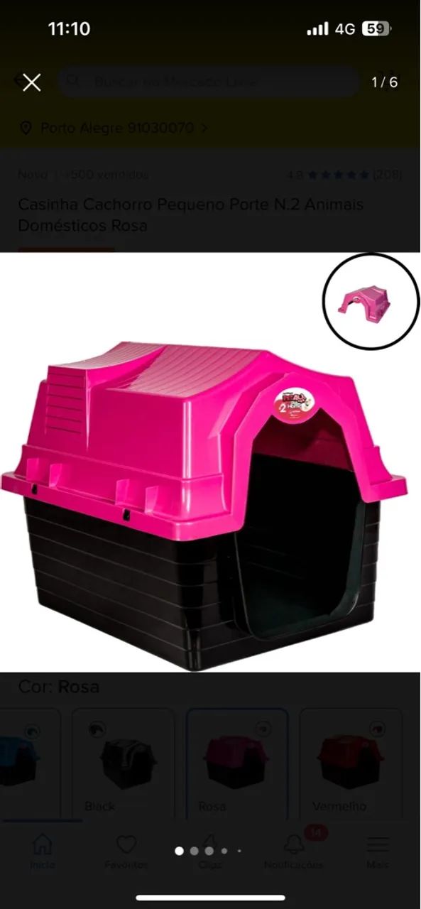 Casinha de cachorro N2 rosa