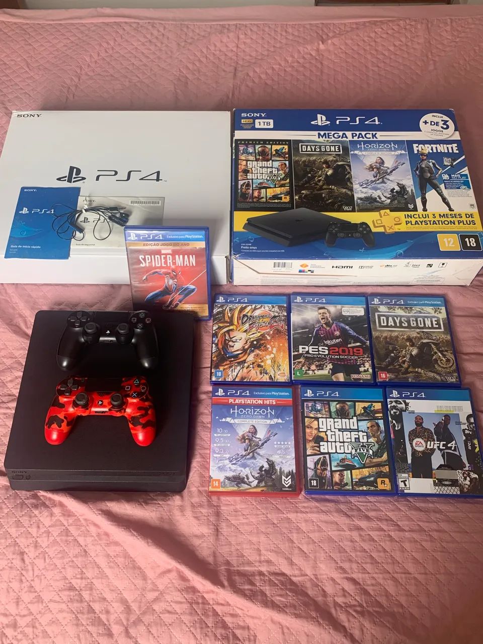 Ps4 1TB completo com Garantia!