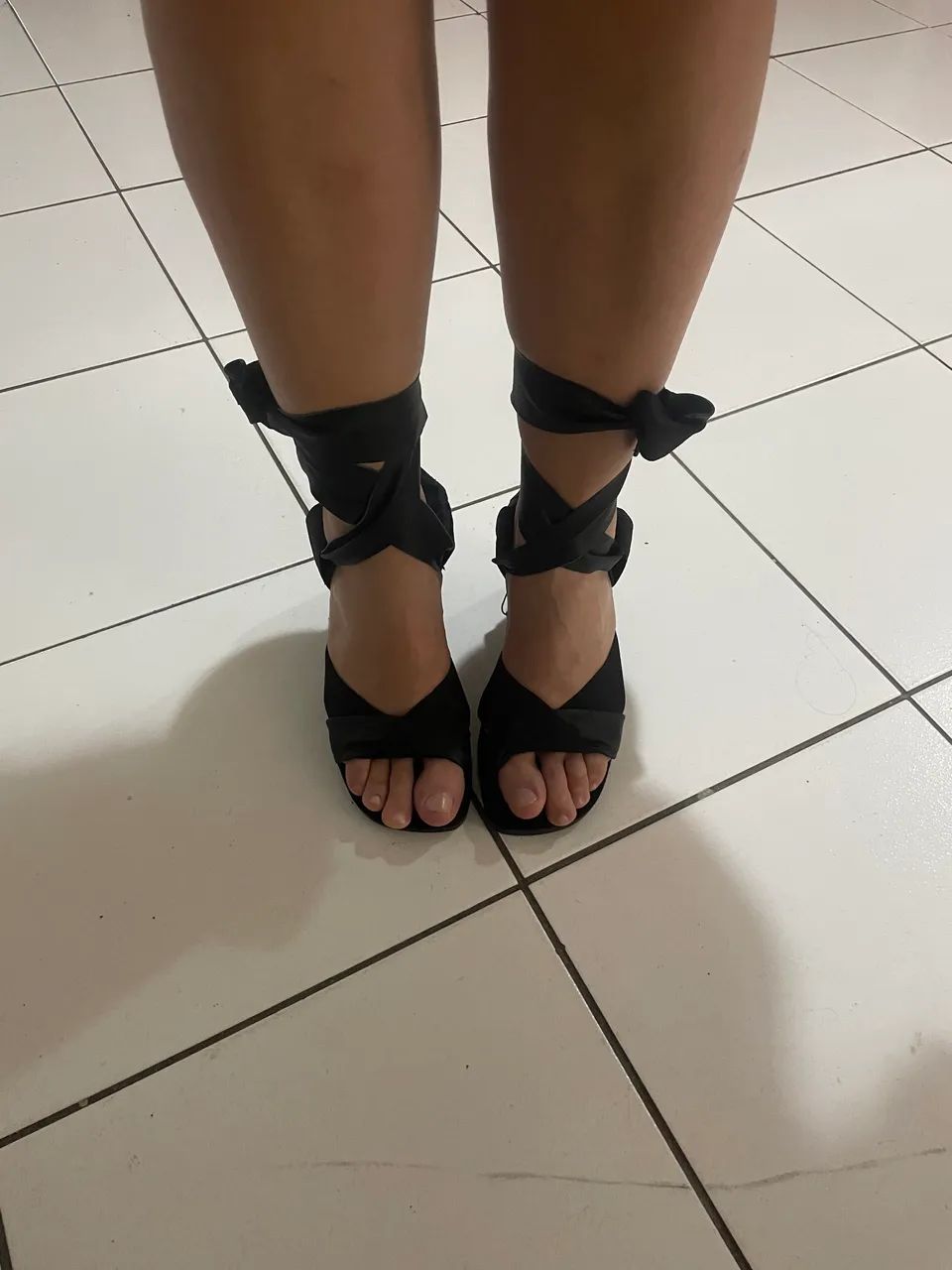 Sandália amarração preta  - Foto 3