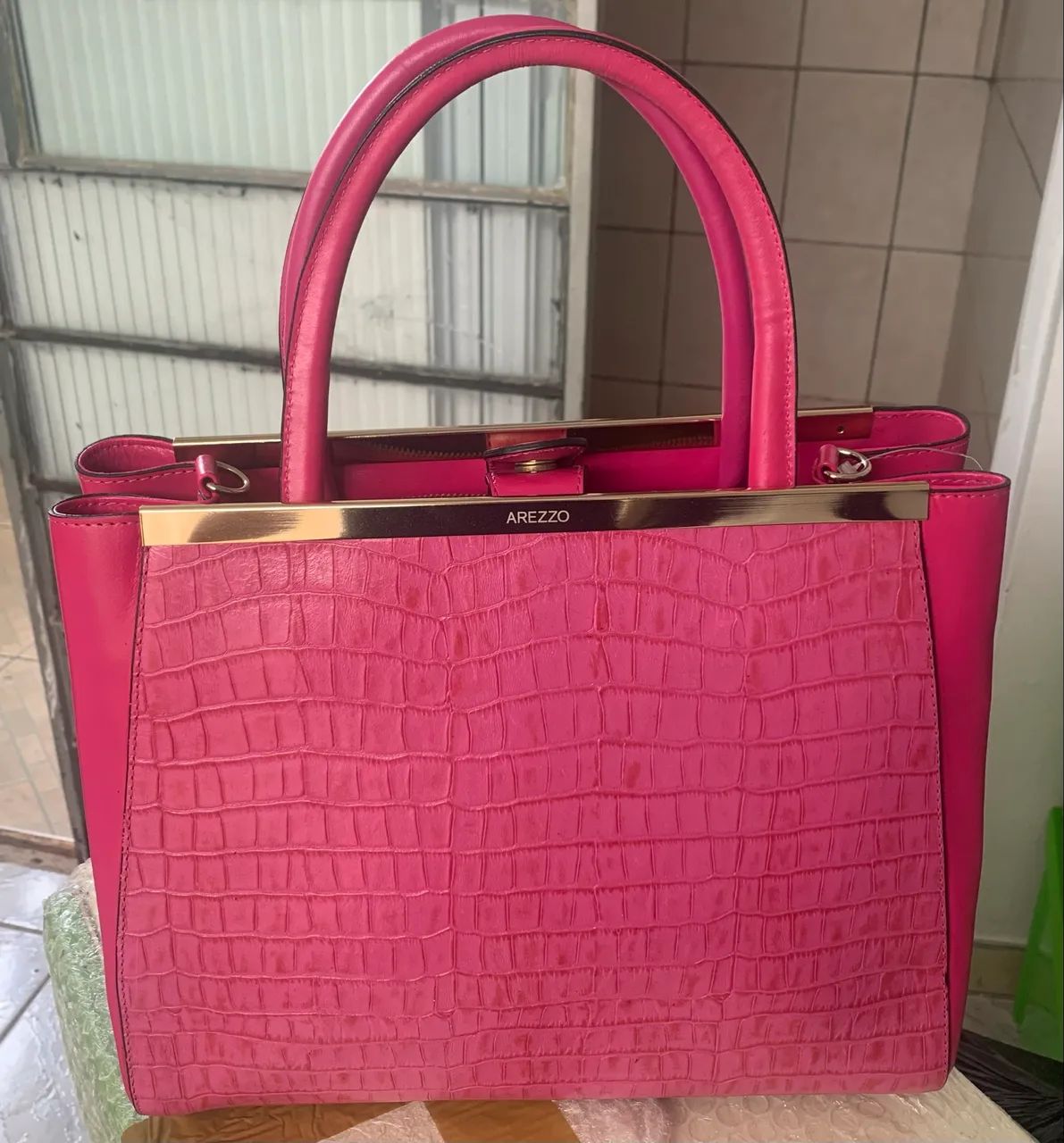 Bolsa de Couro Arezzo Rosa  - Foto 3