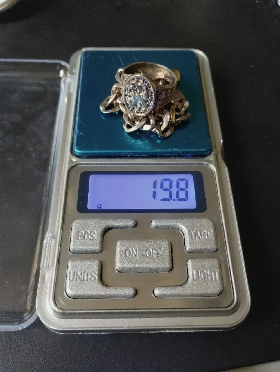 Prata 950 Anel de São Jorge e Pulseira - Foto 3