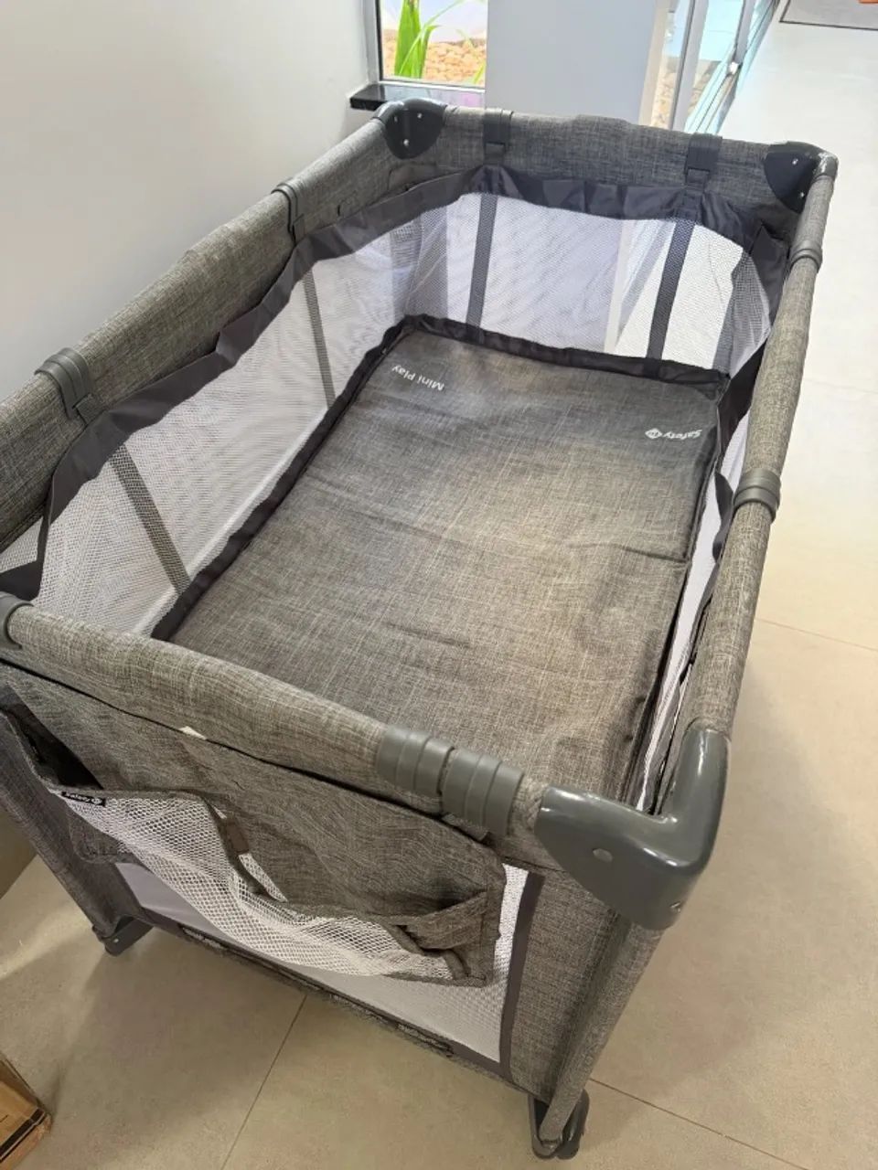 Safety 1st, Berço Mini Play, Grey Denim - Foto 4