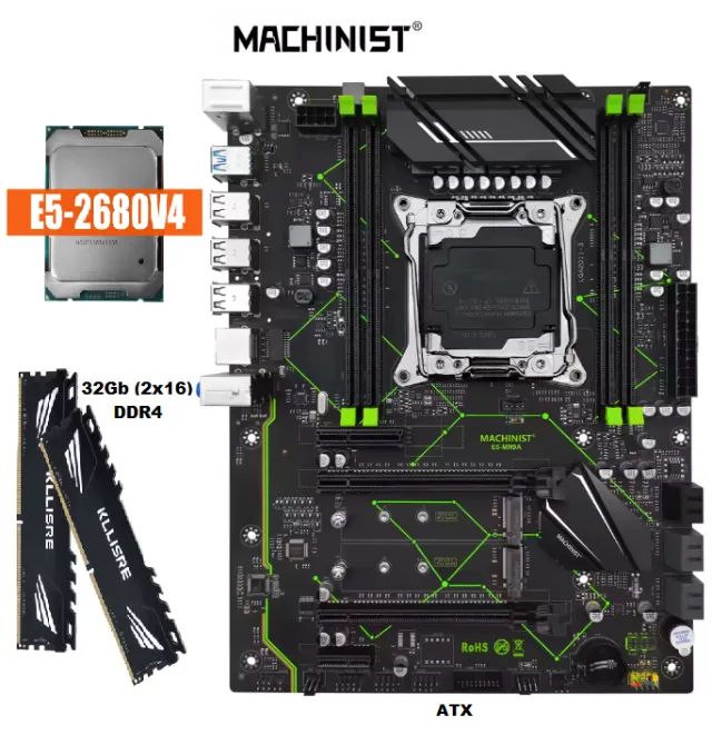 Kit X99 - Placa Mãe Machinist Mr9a+e5 2680v4+32gb Ddr4