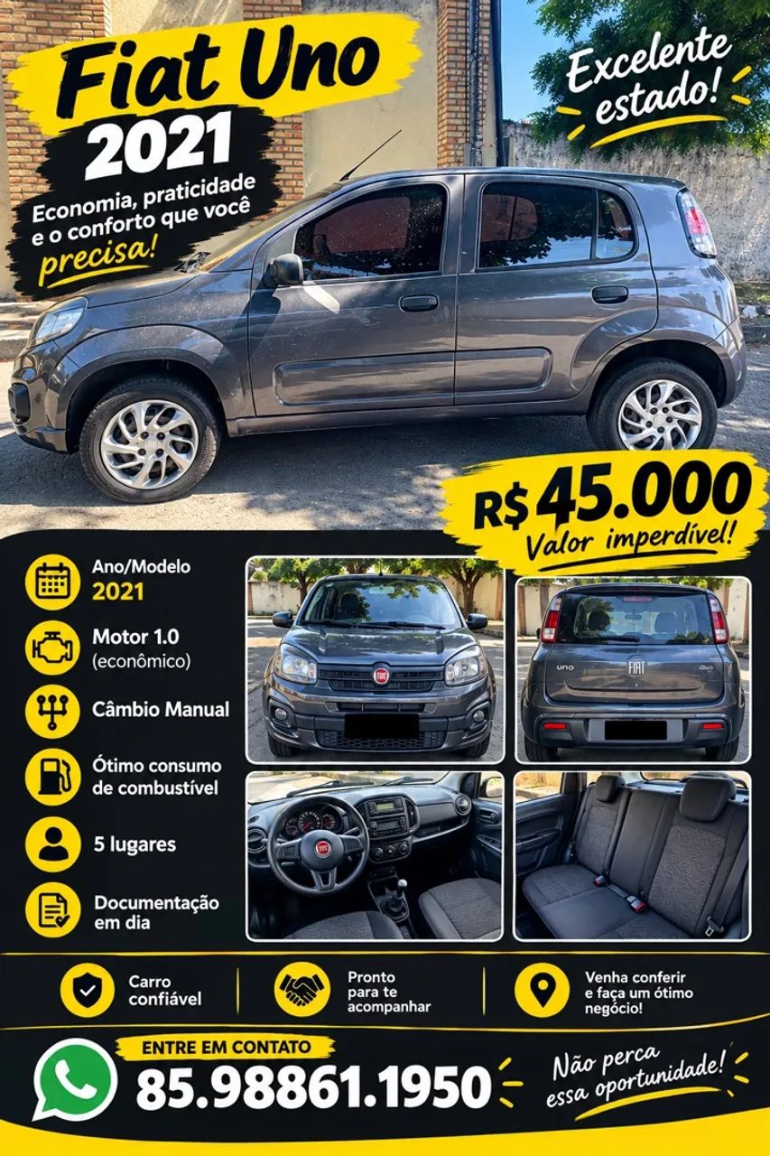 Fiat Uno UNO ATTRACTIVE 1.0 Fire Flex 8V 5p 2021