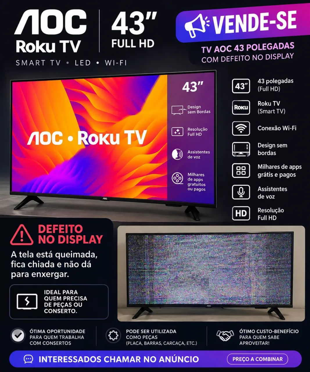 Tv AOC 43 polegadas 