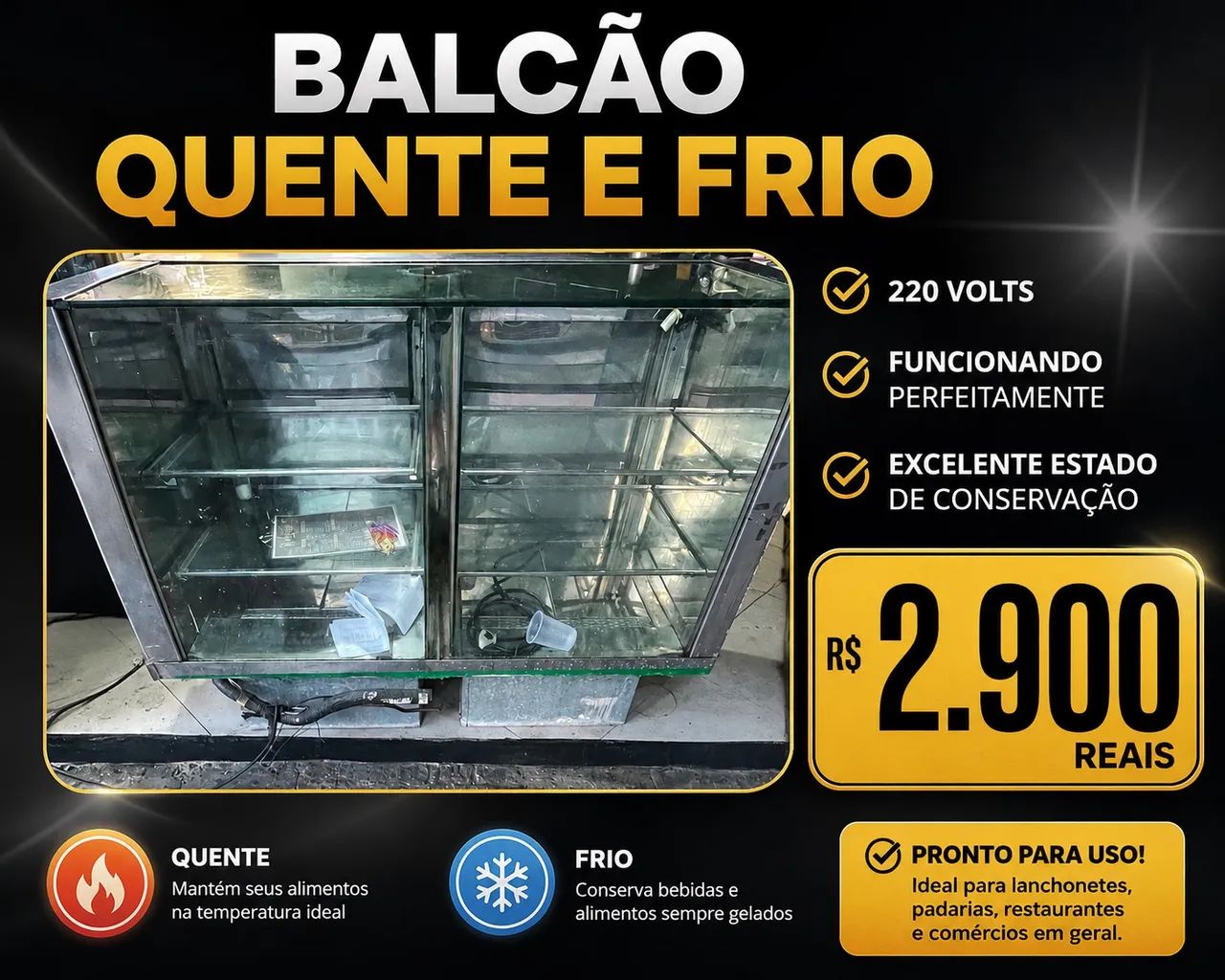 BALCÃO QUENTE FRIO 220v
