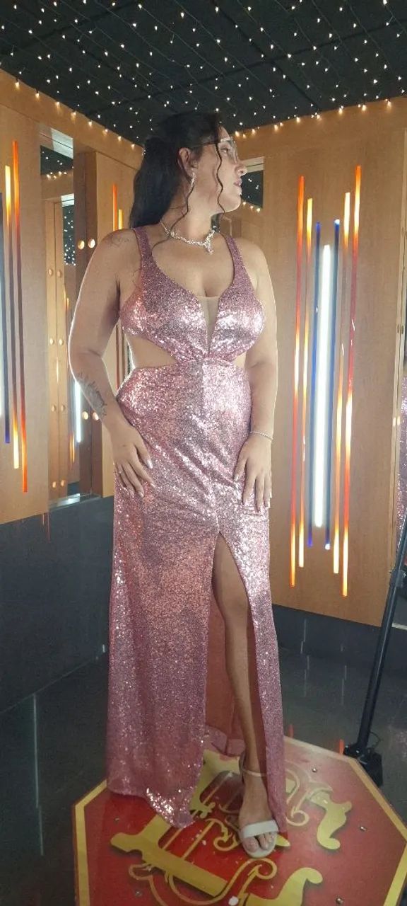 Vestido rosa paete - Foto 2