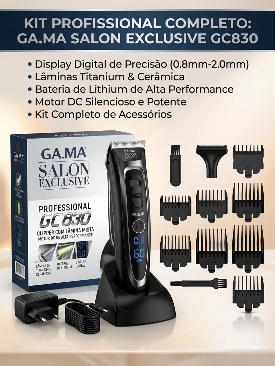 Kit Profissional Completo GA.MA Salon Exclusive GC830 - Como Nova!