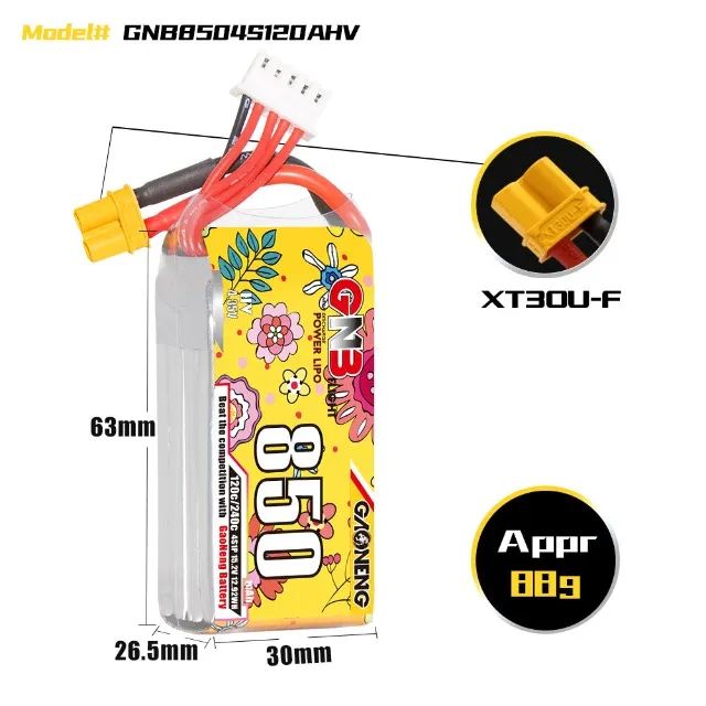 Bateria GNB 850mah 4S (KIT com 4)