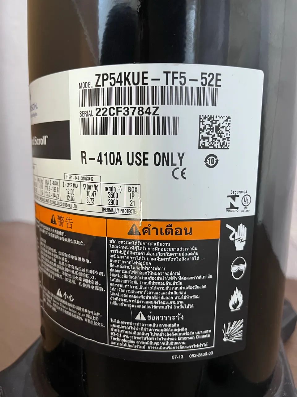Compressor Copeland Scroll Emerson ZP54KUE-TF5-522 ? R-410A (NOVO, NUNCA USADO) - Foto 6