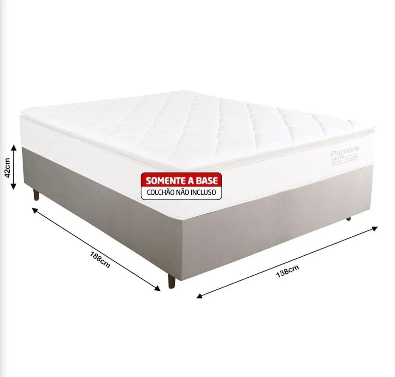 Base Cama Box Casal (138x188x42cm) Primore - Bom Pastor