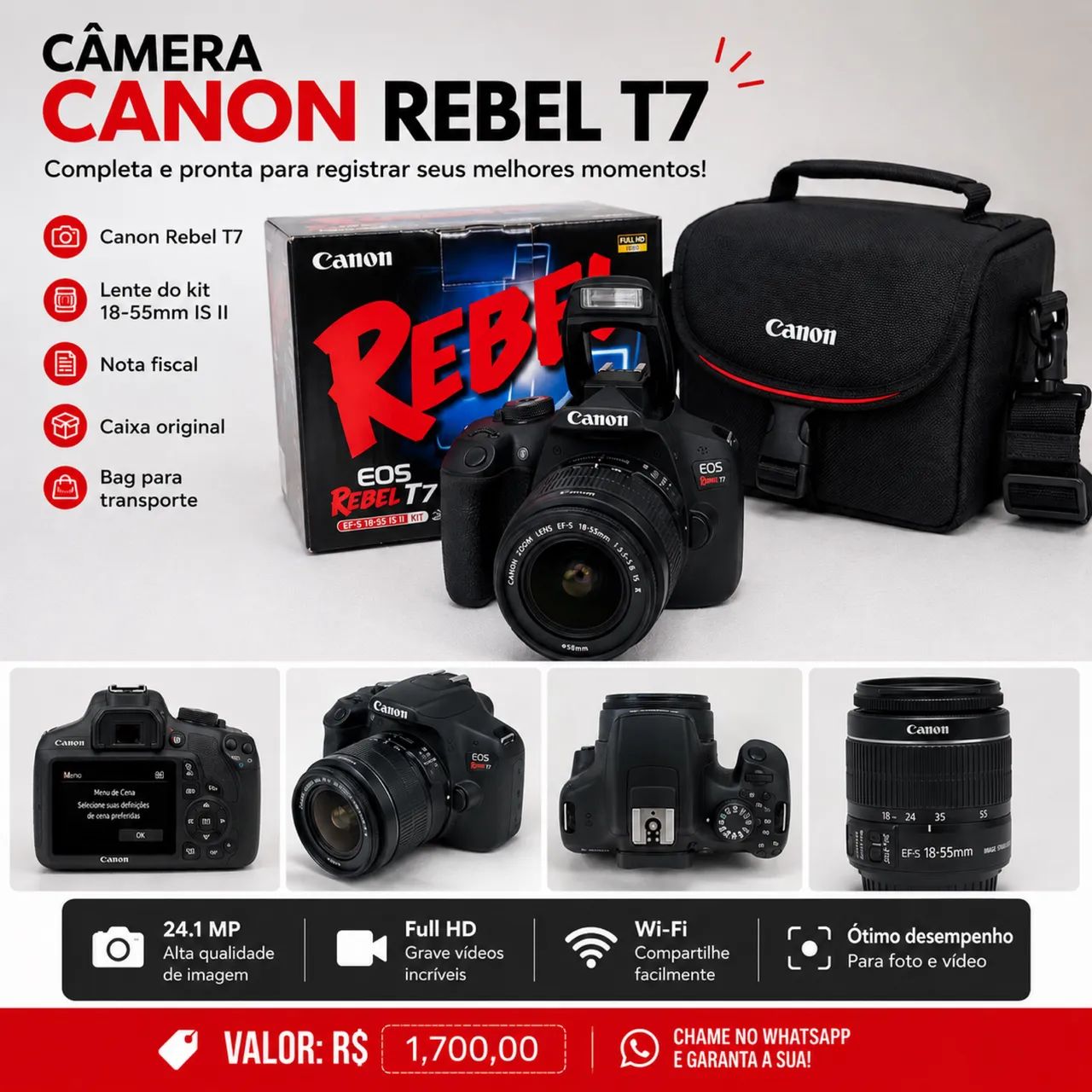 Câmera Rebel T7