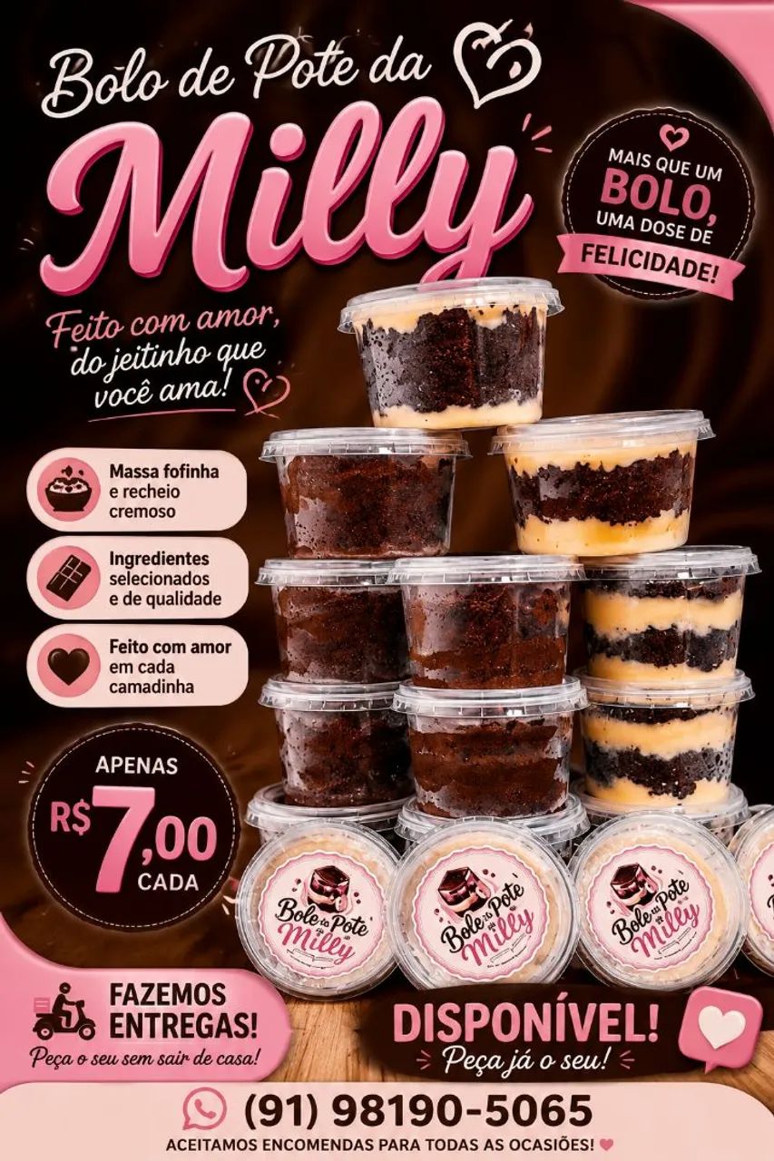 "Bolo De Pote Da Milly"