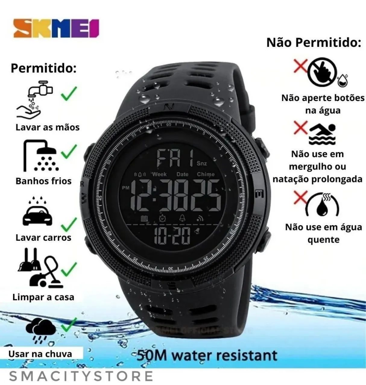 Relógio Skmei á prova D'água Original  - Foto 4