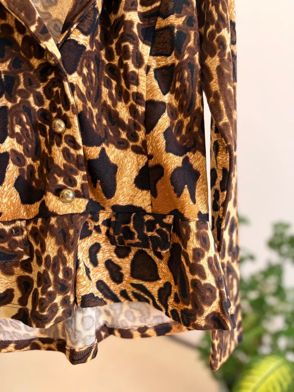 Blazer de Lã M Animal Print Onça - Foto 5