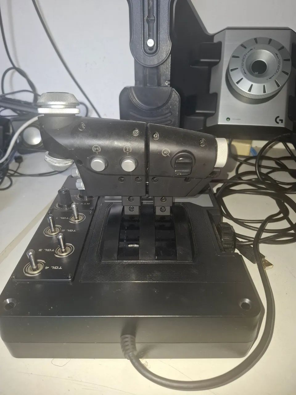 CONTROLE LOGITECH X56 COM PEDAIS  - Foto 3