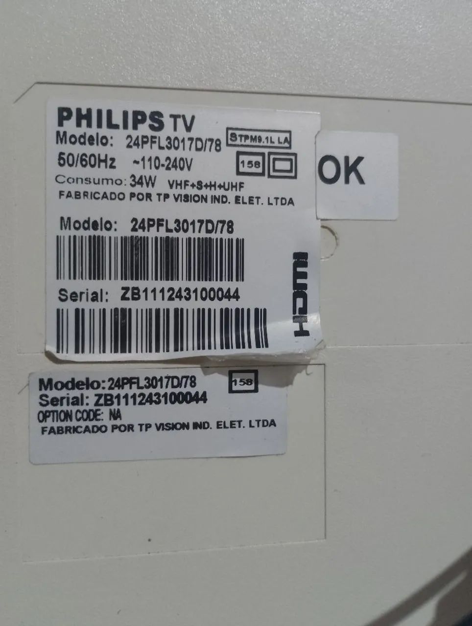 Monitor TV Philips 24 polegadas na cor branca - Foto 2