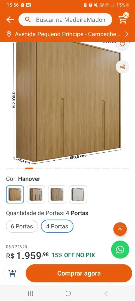 Roupeiro 4 portas
