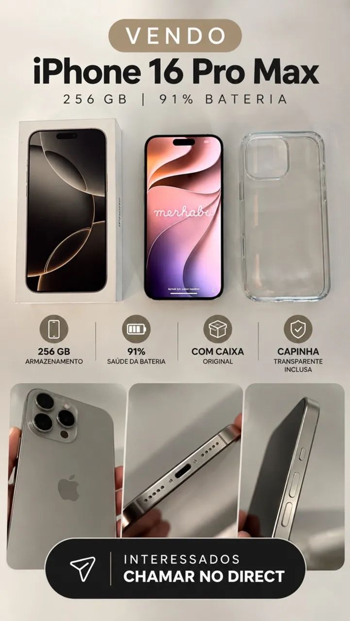iPhone 16 pro Max 256gb 91% bateria  - Foto 3