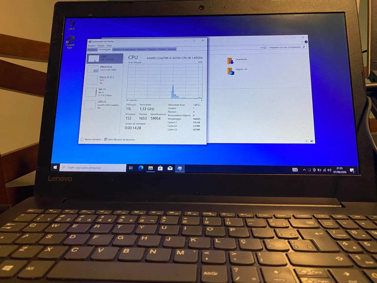 Notebook Lenovo I5 B330 15 - 8a Geração 