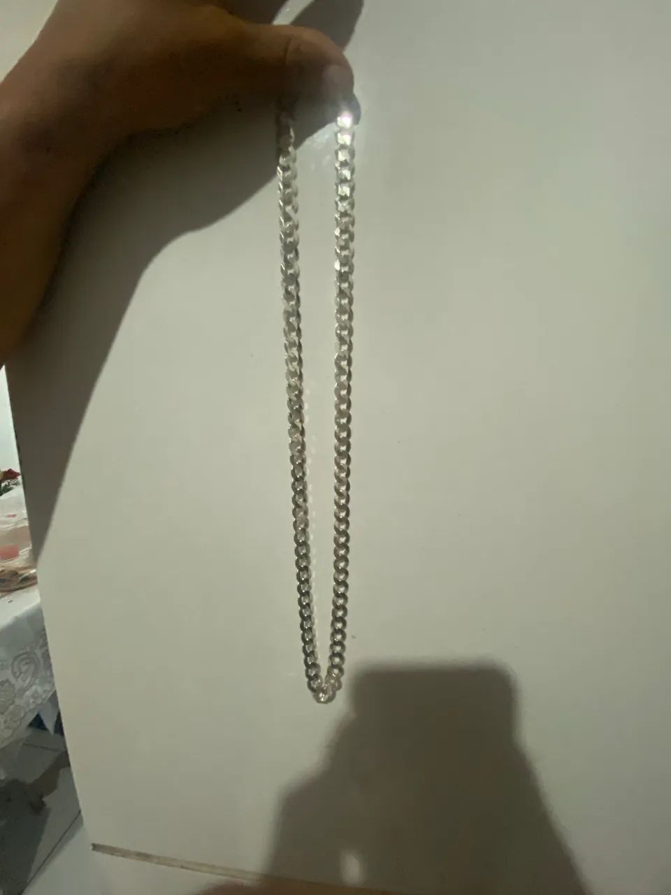 cordão prata escama de peixe 925 8mm marçisa - Foto 2