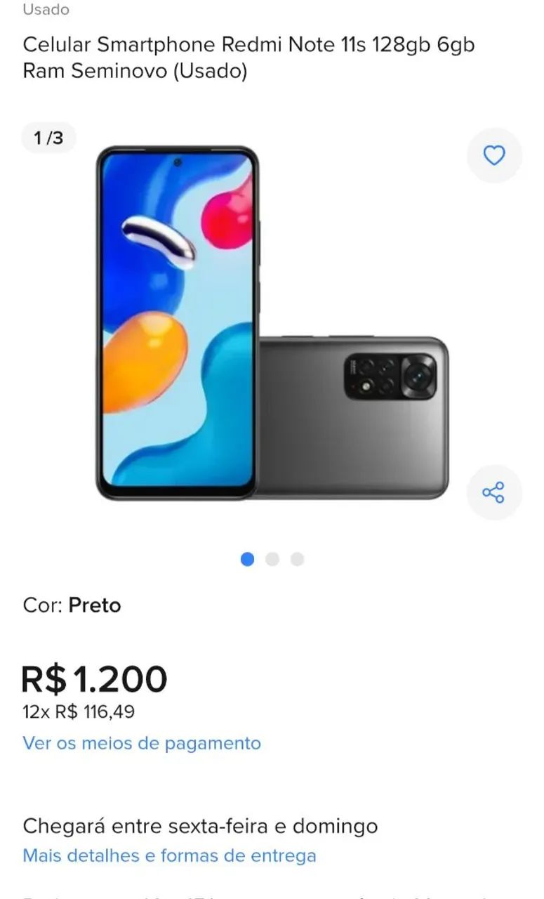 Celular xiomi redmi 11s 128g 8gb RAM - Foto 5