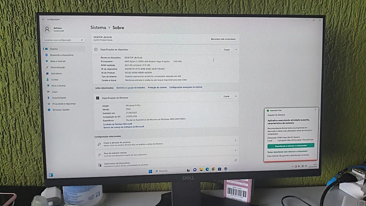 Pc gamer Ryzen 5 40gb memória RAM  - Foto 4
