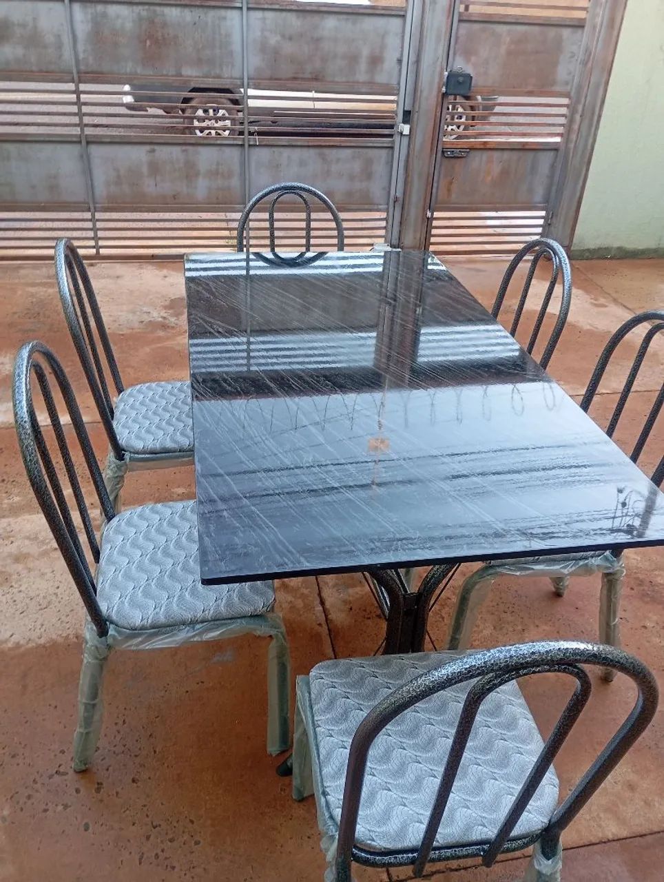 Mesa Nova com 6 Cadeiras Tampo de Pedra Entrega Grátis  - Foto 3