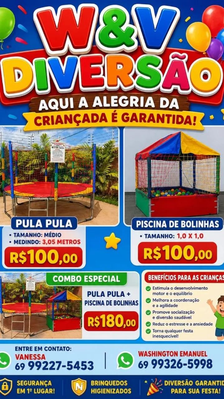 Aluguel de pula pula e piscina de bolinhas 