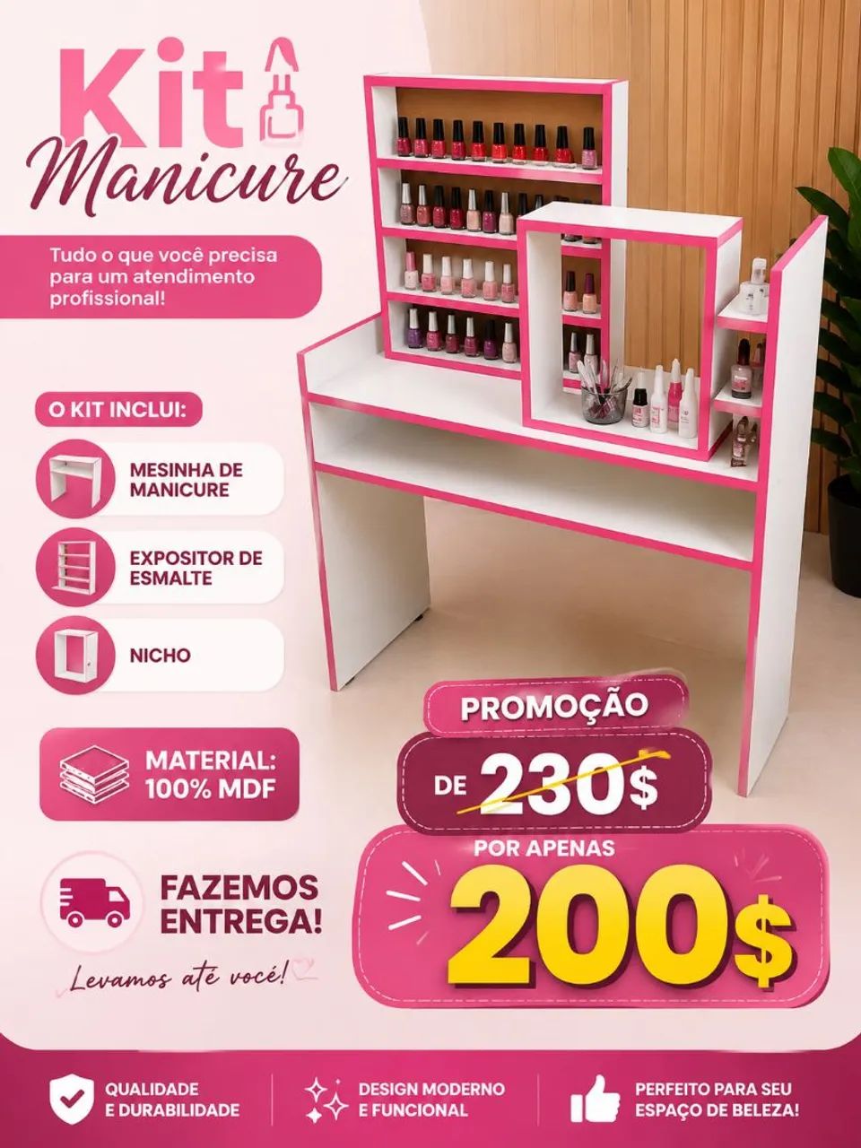 Kit de Manicure em MDF  - Foto 3