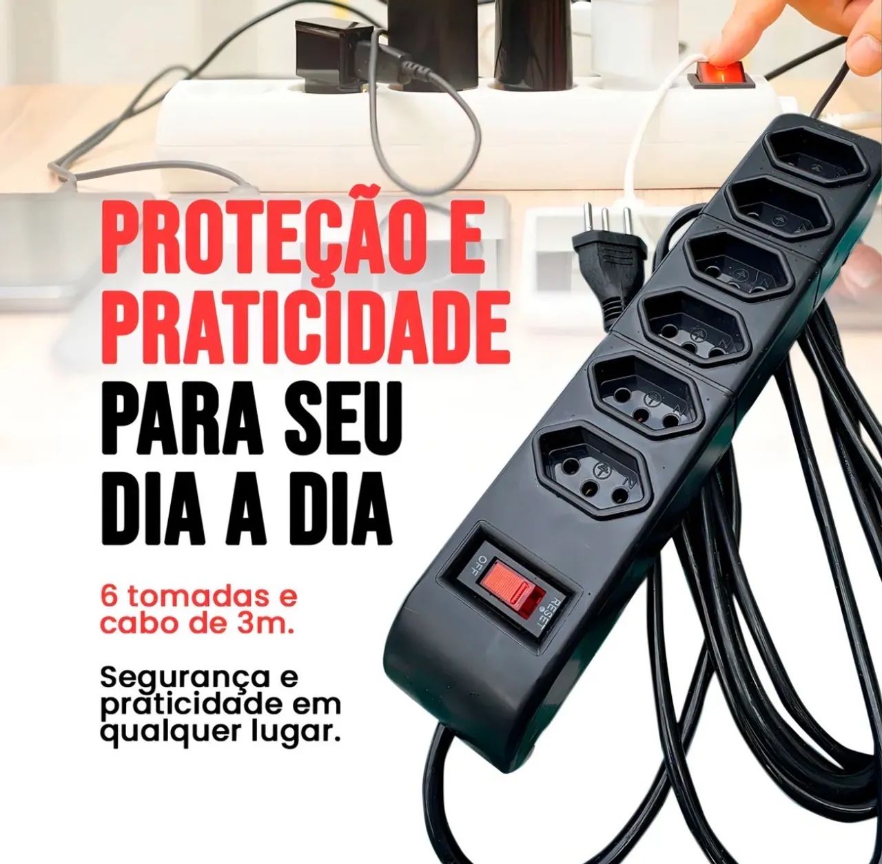 Filtro de Linha 6 Tomadas 3m - Foto 2