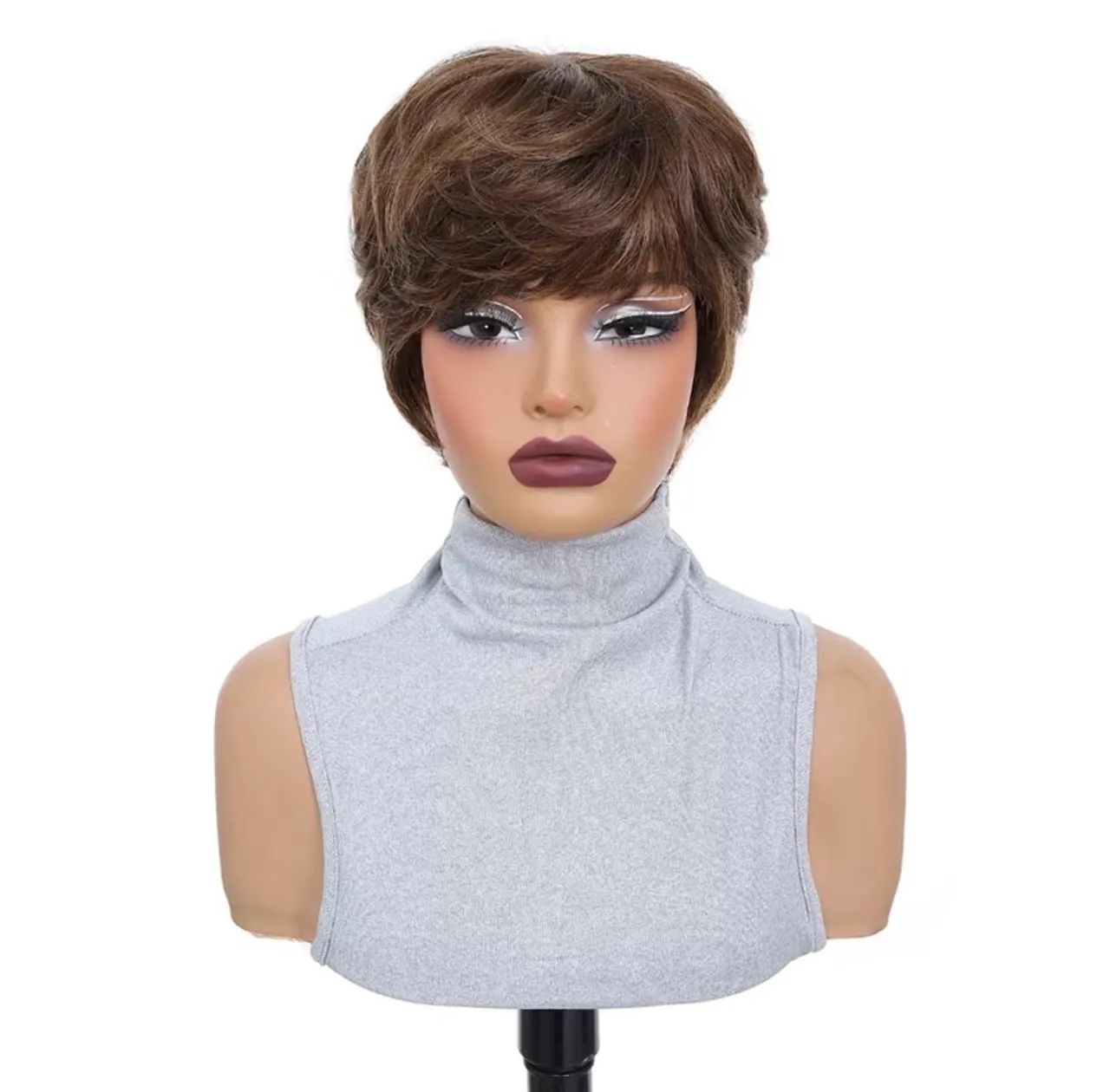 Wig peruca lace curta cabelo humano