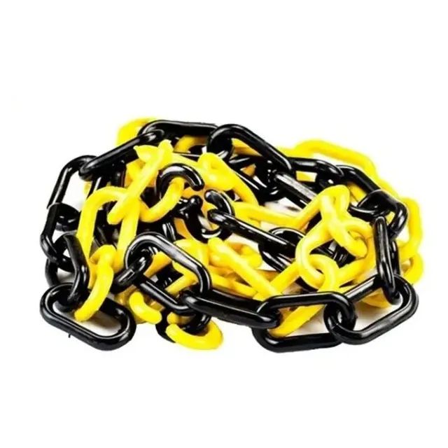 corrente zebrada 10m  amarelo e preto plastico 6mm - Foto 4