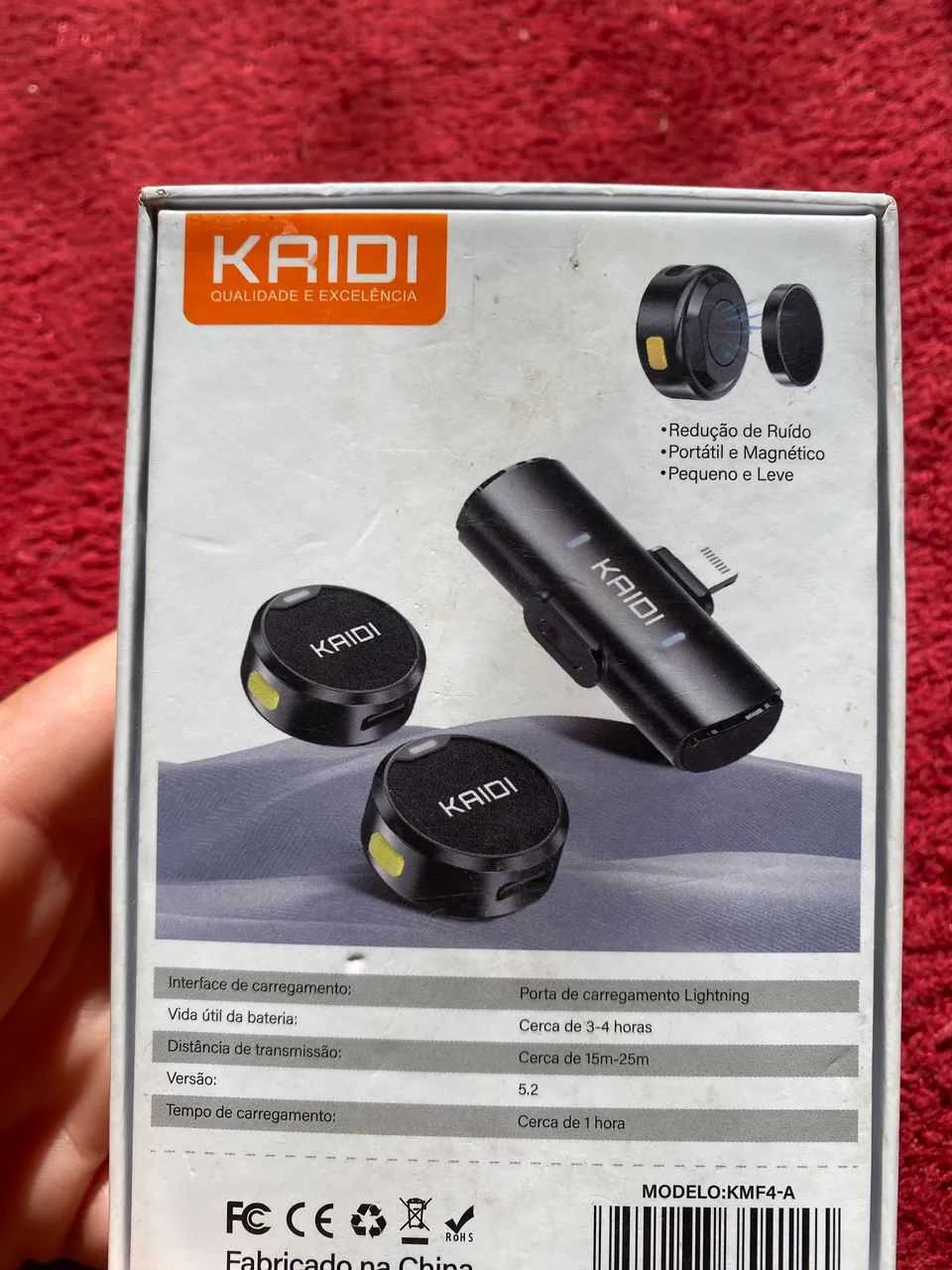 Microfone de Lapela Sem Fio Kaidi KMF4-A Lightning para iPhone - Duplo - Foto 3