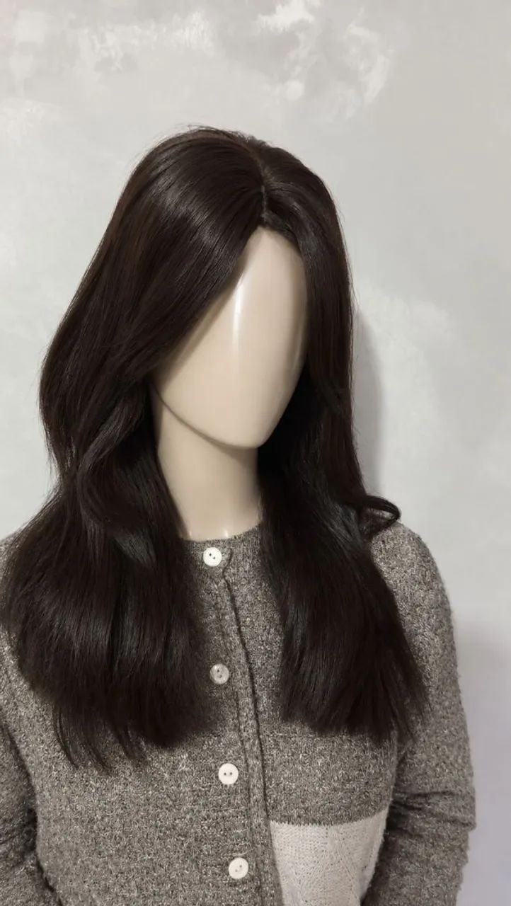 Peruca de cabelo sintético liso 